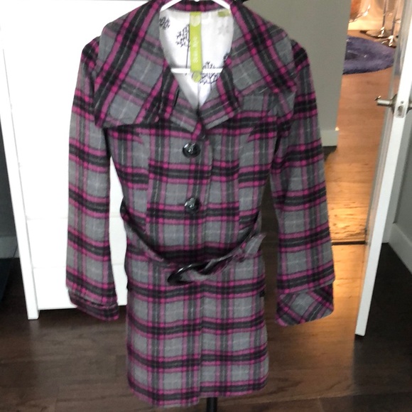 Soia & Kyo pink plaid coat - XS - Picture 2 of 6